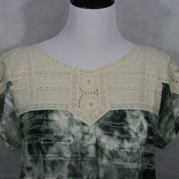 Free People Anthropologie Sheer Poly Blouse SZ L - Picture 3 of 9